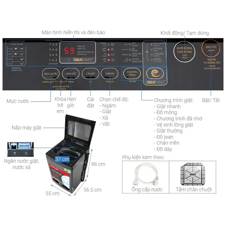 Máy giặt Toshiba Inverter 10 kg AW-DM1100JV(MK) thumbnail