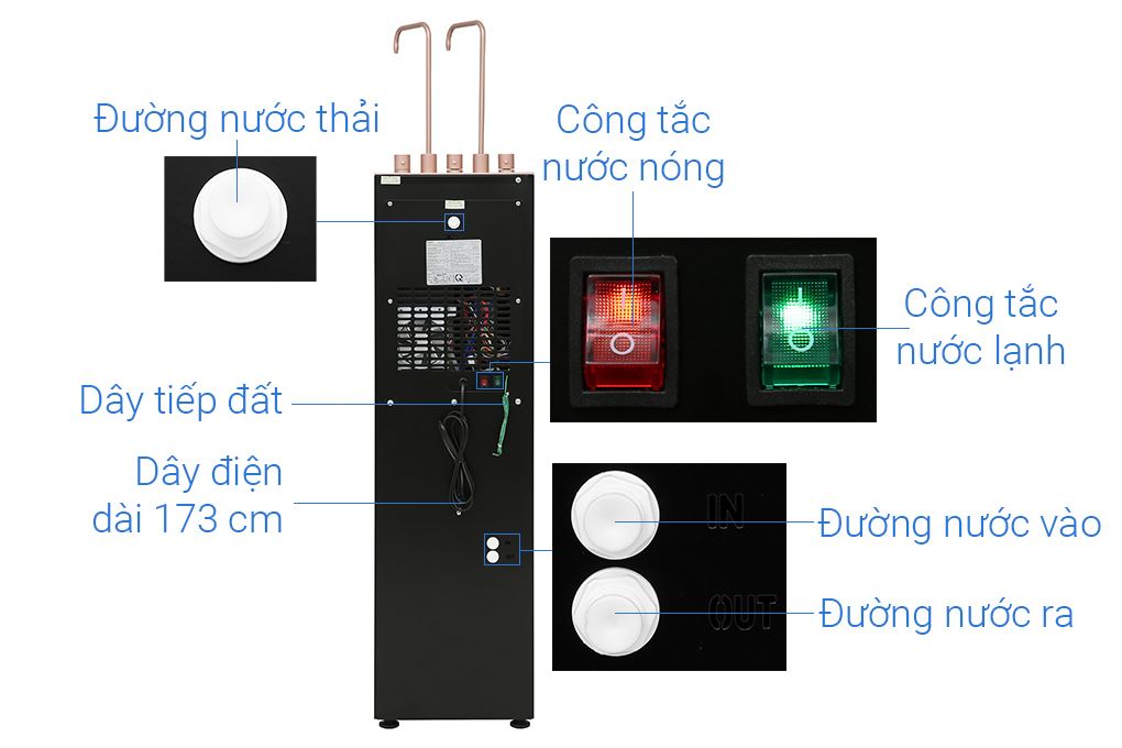 Máy lọc nước RO nóng nguội lạnh Hydrogen ion kiềm Kangaroo Sumire KGHC12A2 12 lõi thumbnail