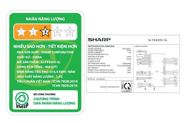 Tủ lạnh Sharp Multi Door Inverter 362 lít SJ-FX420V-SL thumbnail